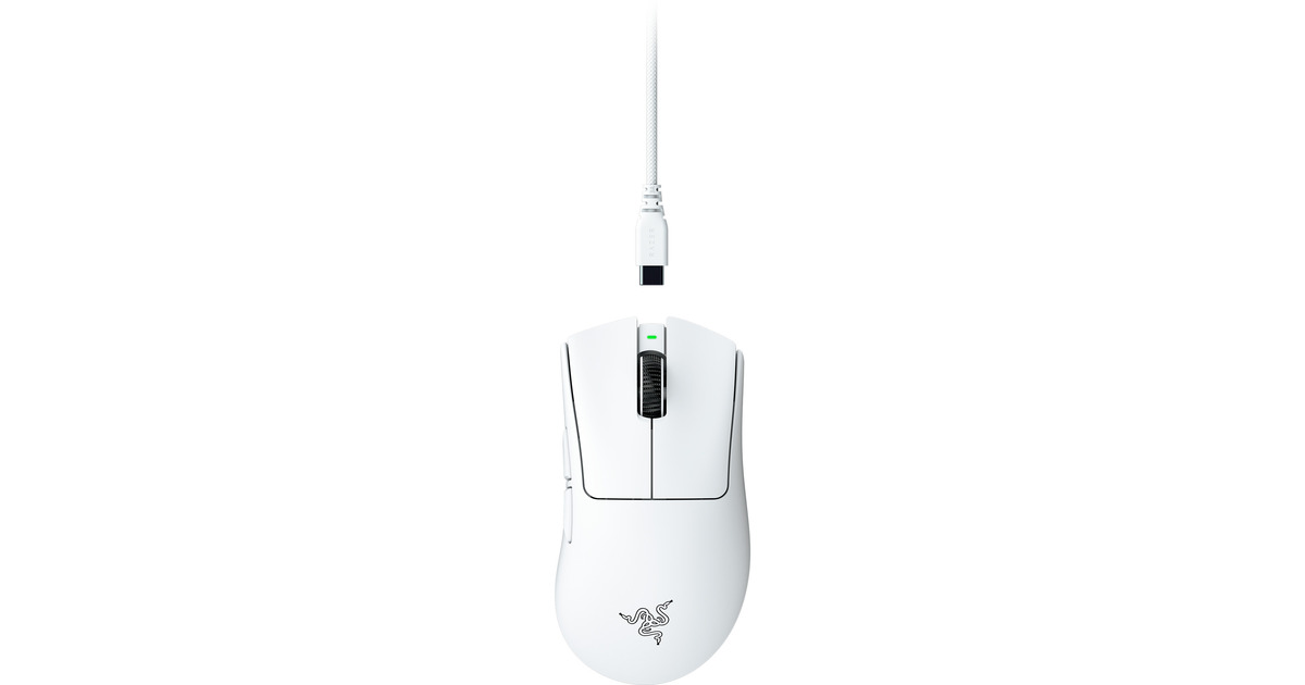RazerDeathadder V4 Pro gaming muis  (Wit, Tot 45.000 Dpi, 8000 Hz)