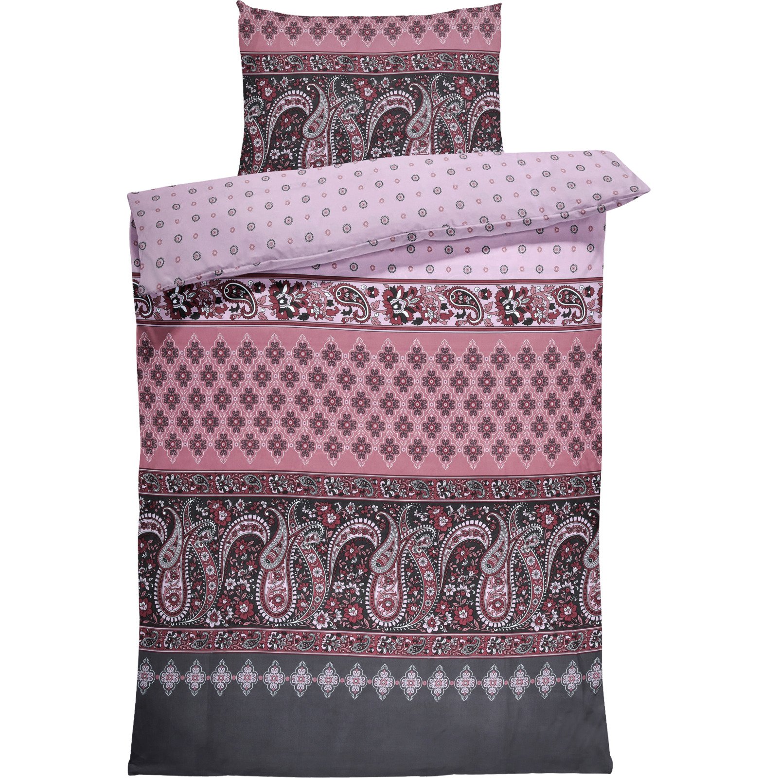 Bettwäsche Micro-Polyester Mustermix rosa 160x210 65x100 Bettanzug Nord