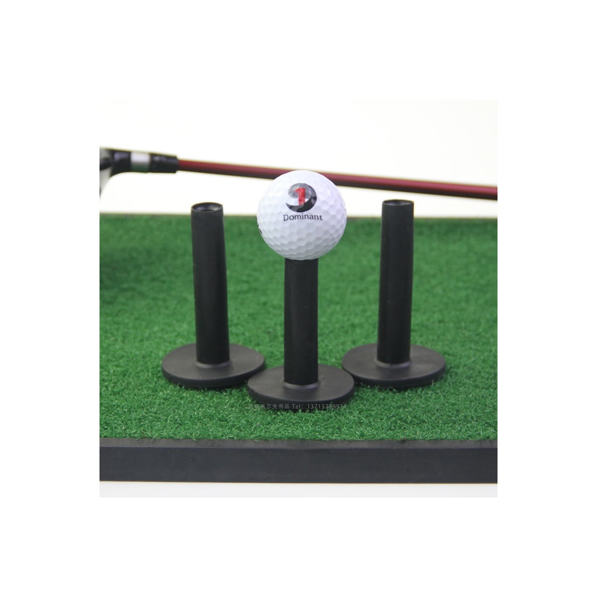 Gummi golf-tees for driving range 3 størrelser 58/68/85 mm 3-pak Sort