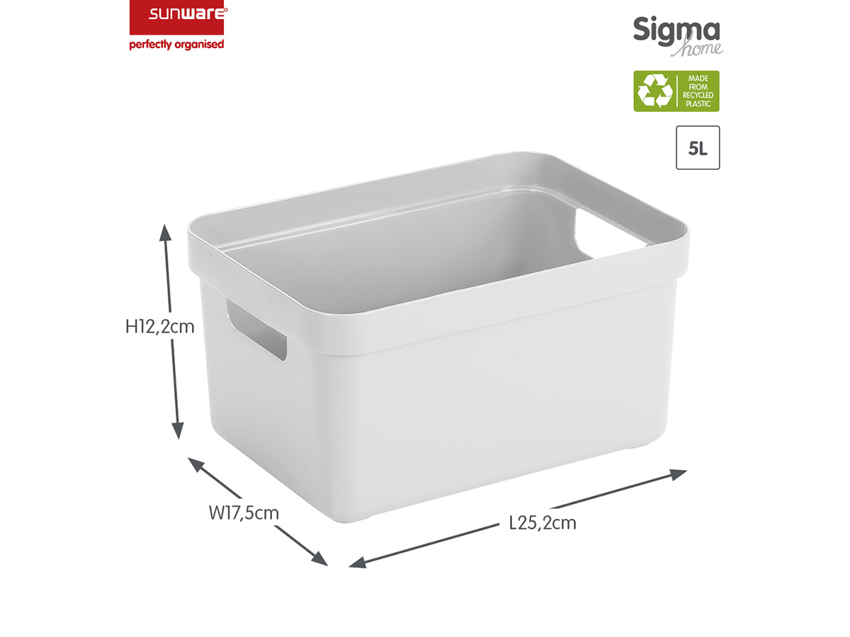 Sunware sigma home set van 6 5l opbergbox - wit