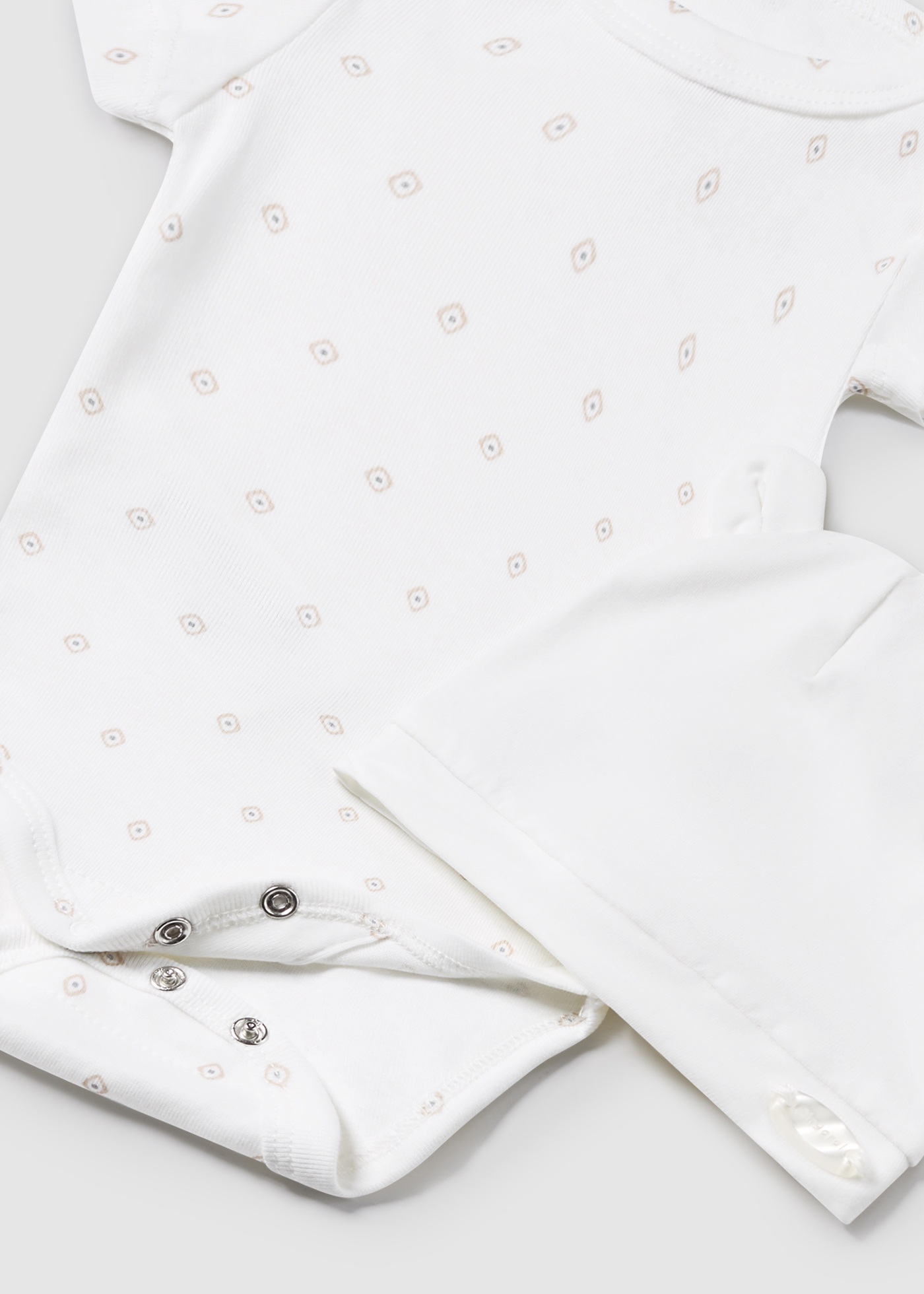 Conjunto de macacão de 3 peças Better Cotton para recém-nascidos, cor cru
