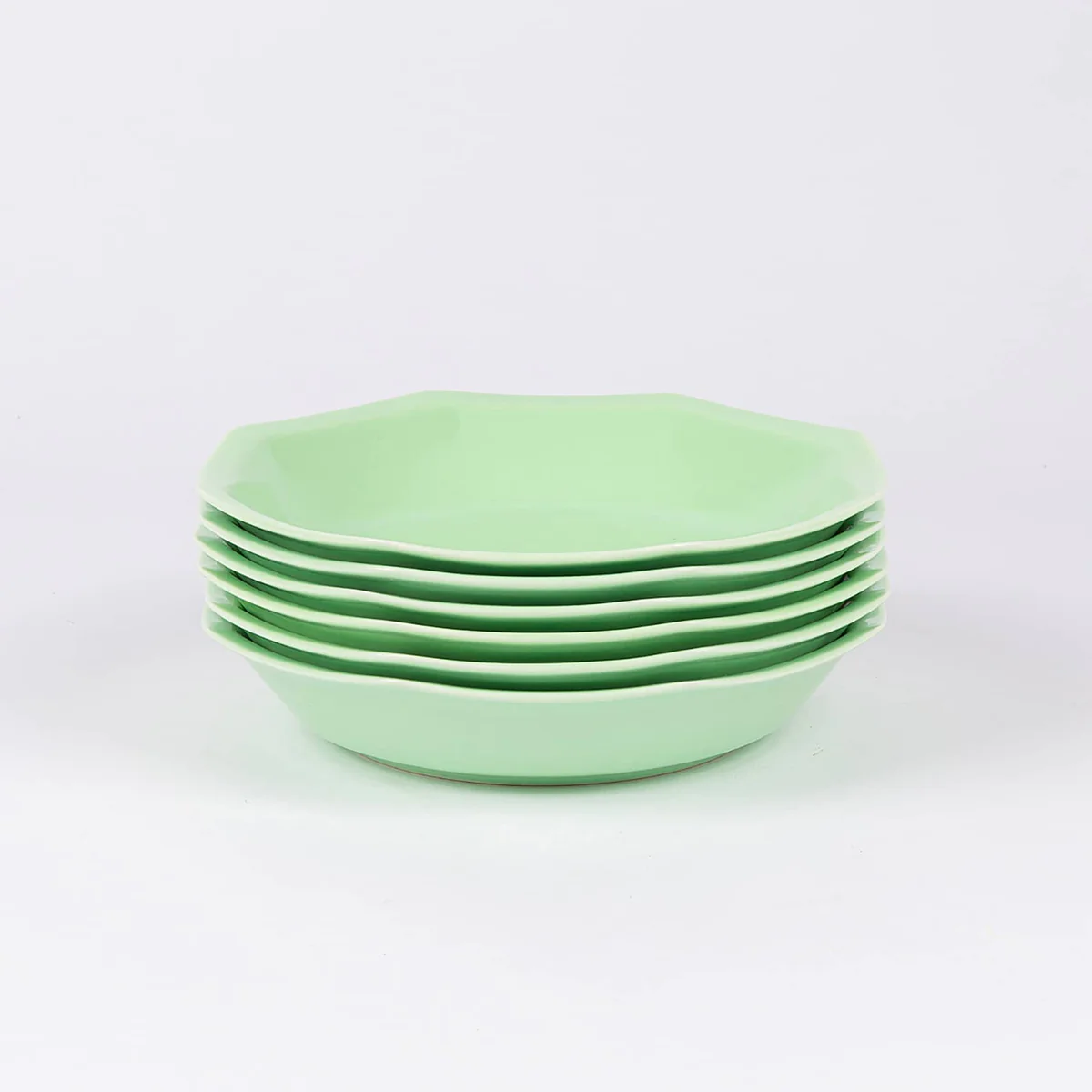 Assiette creuse octogonale verte OGRE La Fabrique