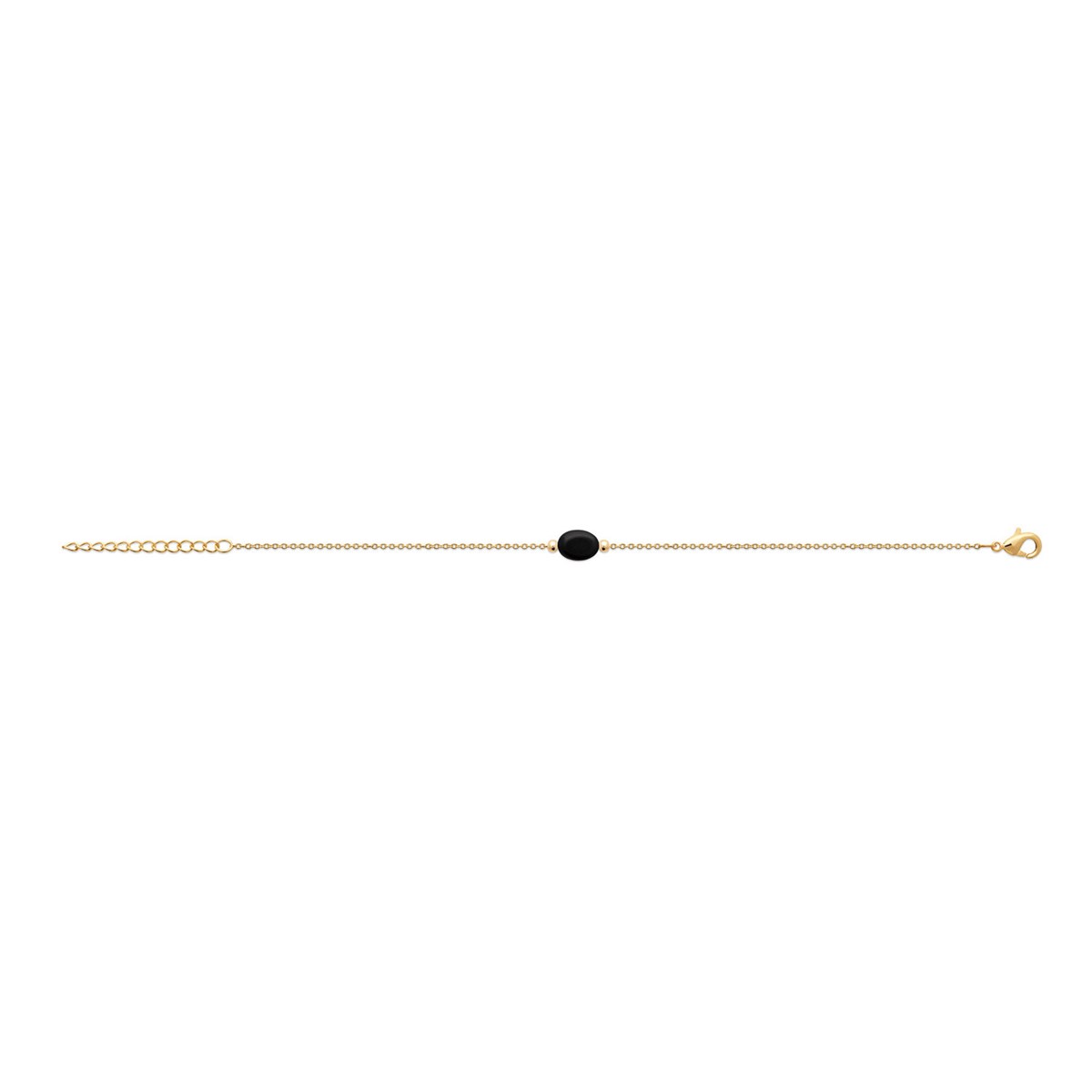 Bracelet Brillaxis plaqué or obsidienne noire