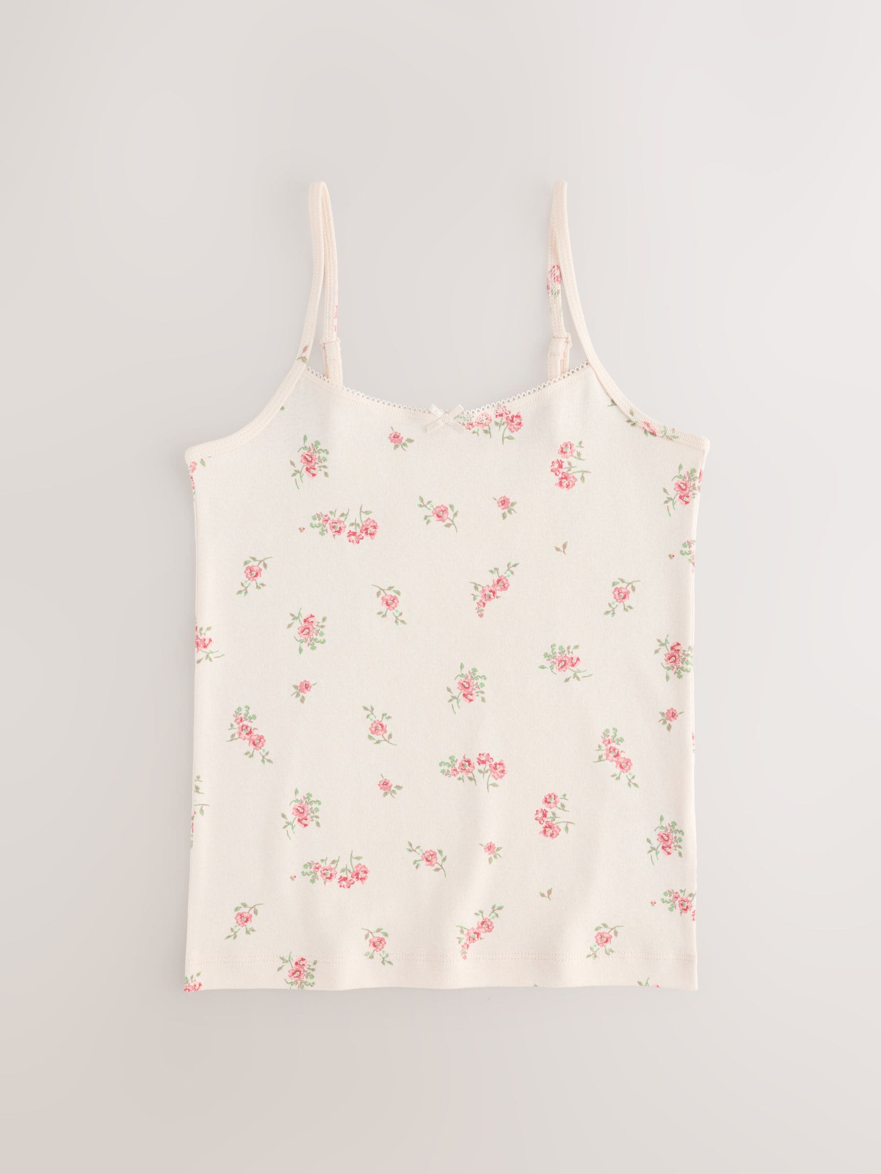 Roze - Verpakking van 3 cami topjes met bandjes en print (1,5 - 16 jr)