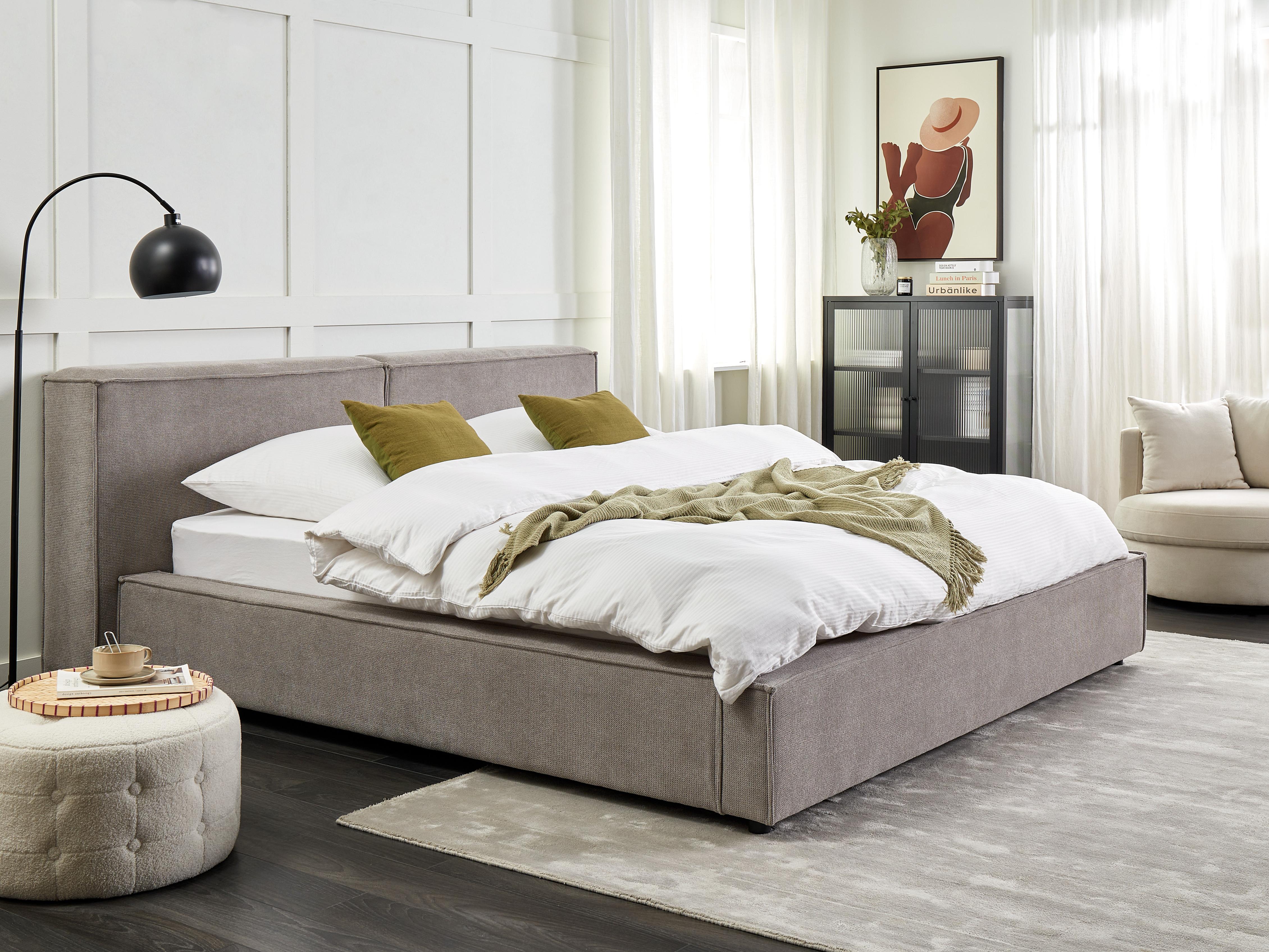 Bed Stof LINARDS 180 x 200 cm Grijs