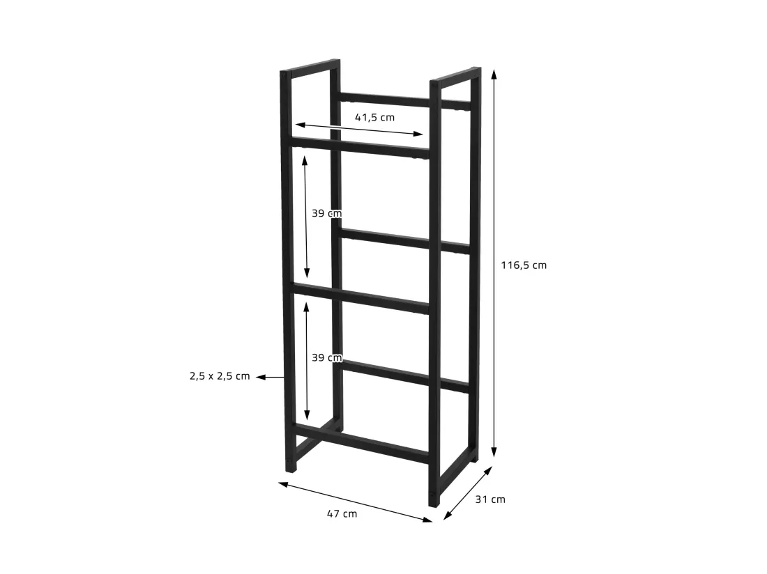 Étagère de rangement pour 3 caisses de boissons 47x31x116,5 cm acier anthracite