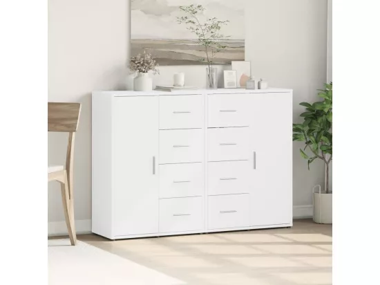 Buffets 2 pcs blanc 60x31x84 cm bois d'ingénierie