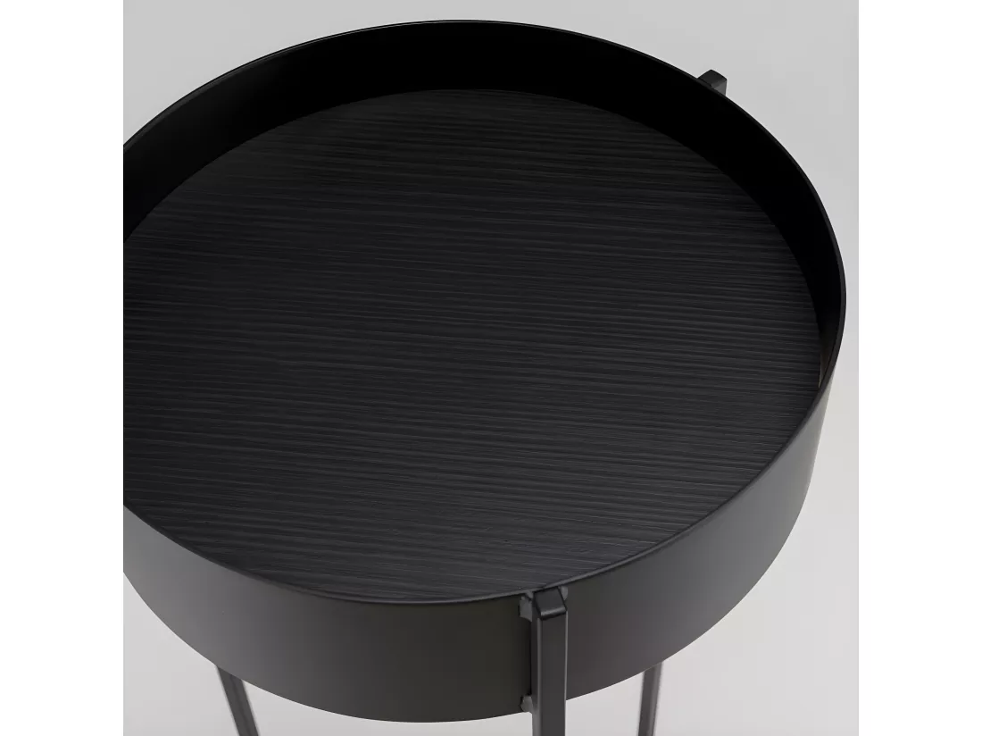 DALY - Sellette ronde / porte plantes GM noire piètement métal