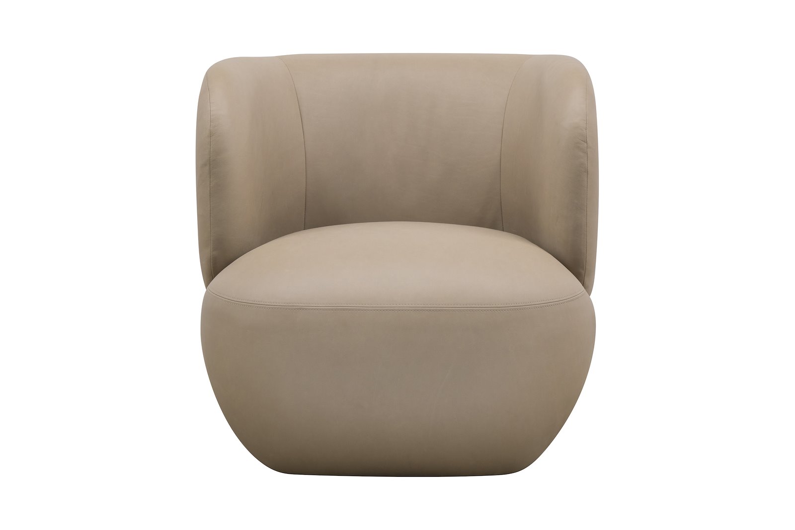 Patricia hvilestol Hud anilin Chalk Mink med svingplate i sort metall