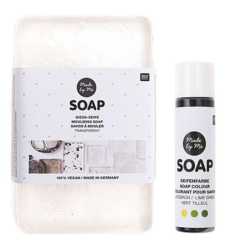 Savon à mouler transparent vegan 250 g + colorant vert tilleul