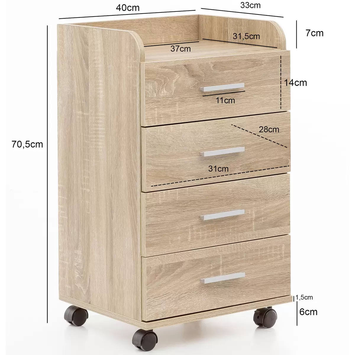 Rollcontainer Finn Sonoma Eiche