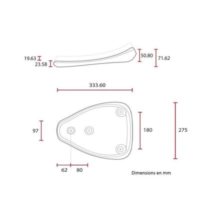 Selle confort Brazoline BOBBER MONOPLACE taille M Universel - Noir