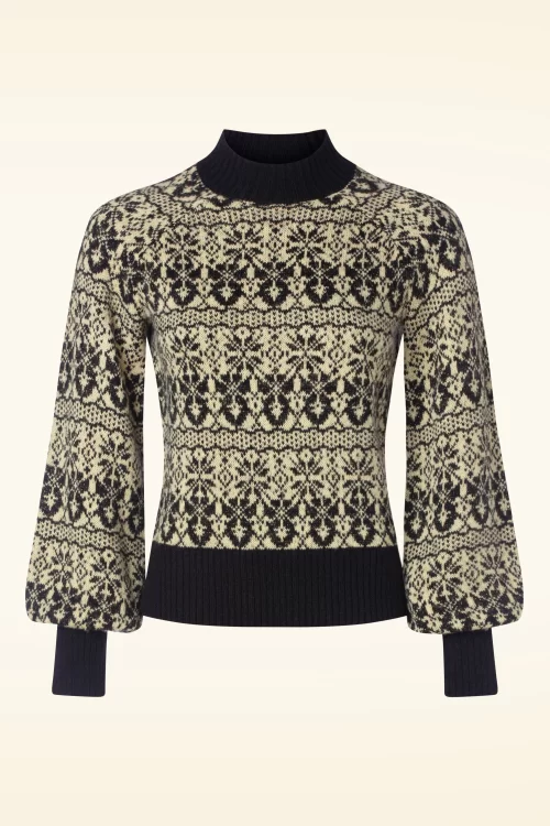 King Louie Jeanie Duchess top in zwart