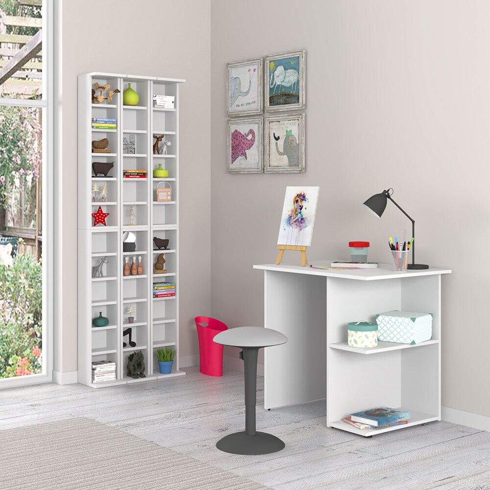 Vicco Schreibtisch Simple Schreibtisch Arbeitstisch Regal PC Tisch Weiß