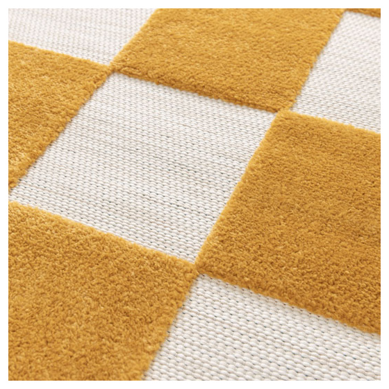 Tapis intérieur et extérieur motif damier - marius - jaune moutarde - 123 x 170 cm