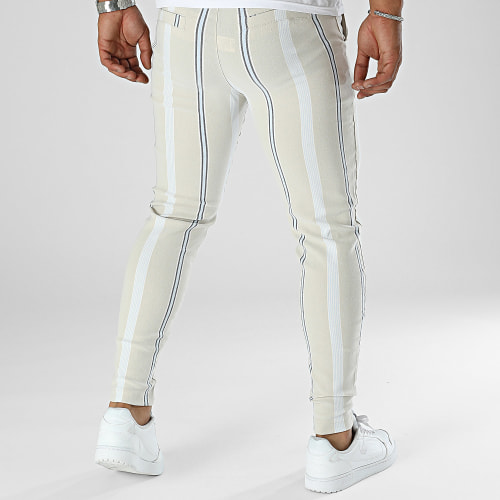 Pantalon A Carreaux Beige