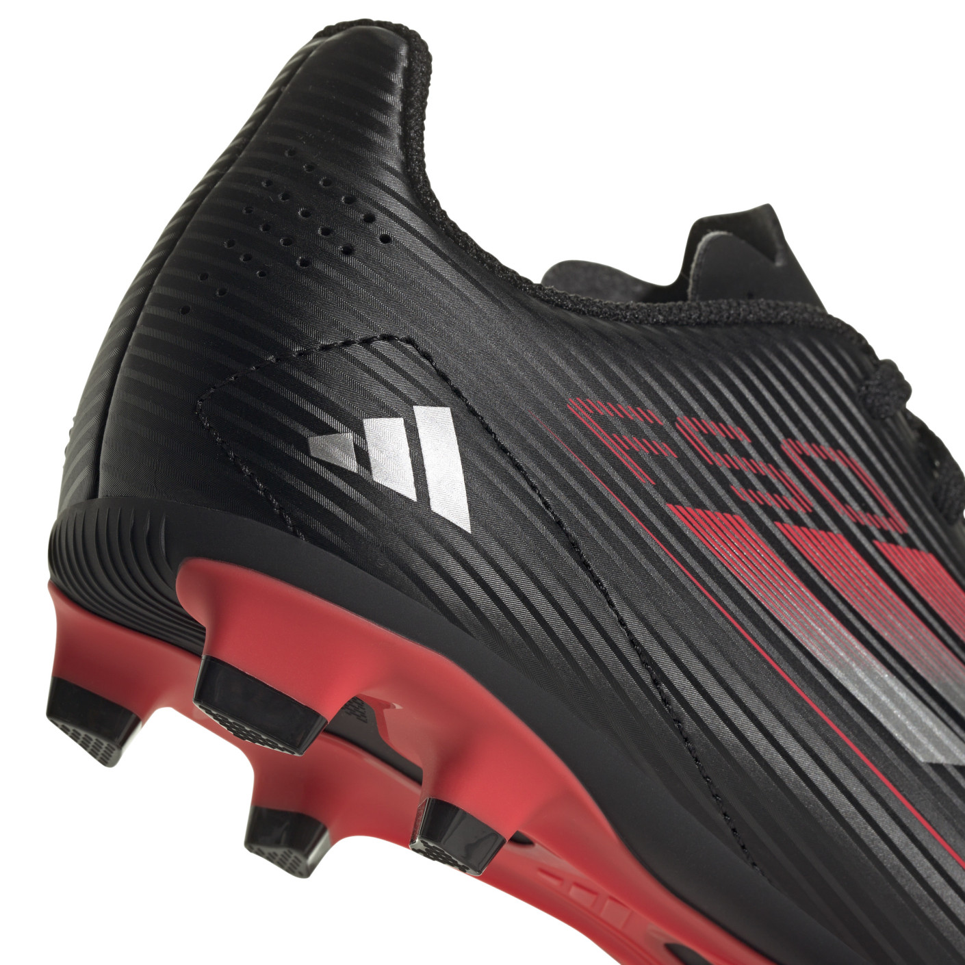 Adidas F50 Club Gras / Kunstgras Voetbalschoenen (MG) Kids Zwart Rood Zilver