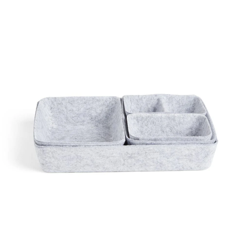 Panière de rangement en feutrine lot de 5 tailles
