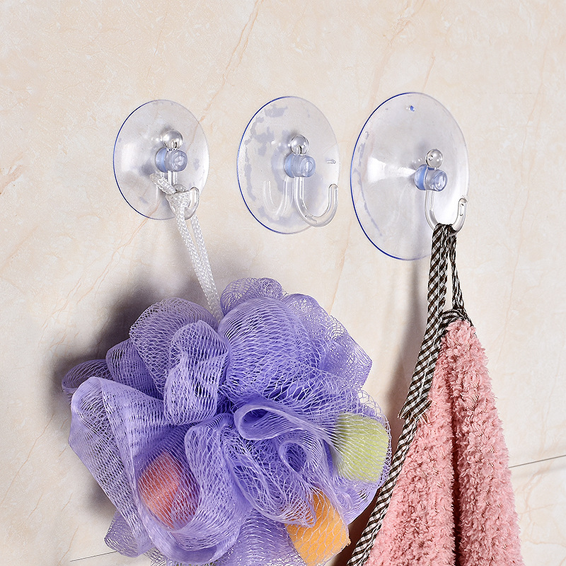 (8er Set) Ø40mm Saugnapf Wandhaken Aufhänger Saughaken für Handtücher - Transparent