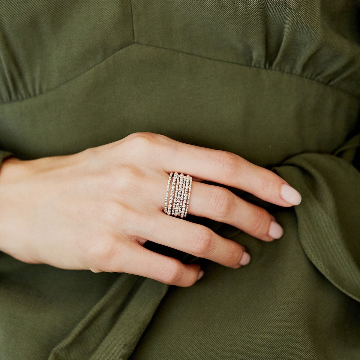 Bague Semainier en Argent Mix de Perles