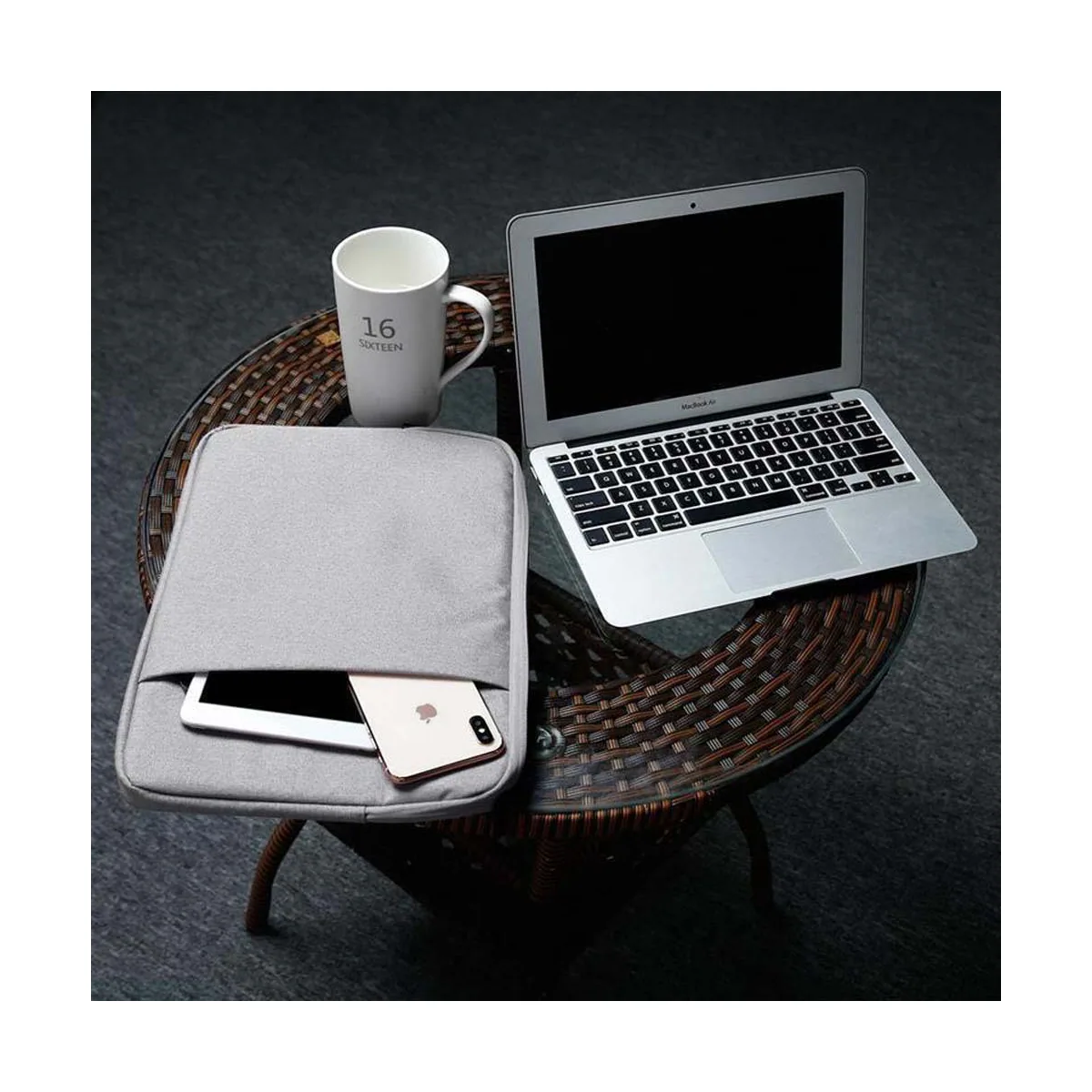 Laptopveske deksel 14 Toll (grå)
