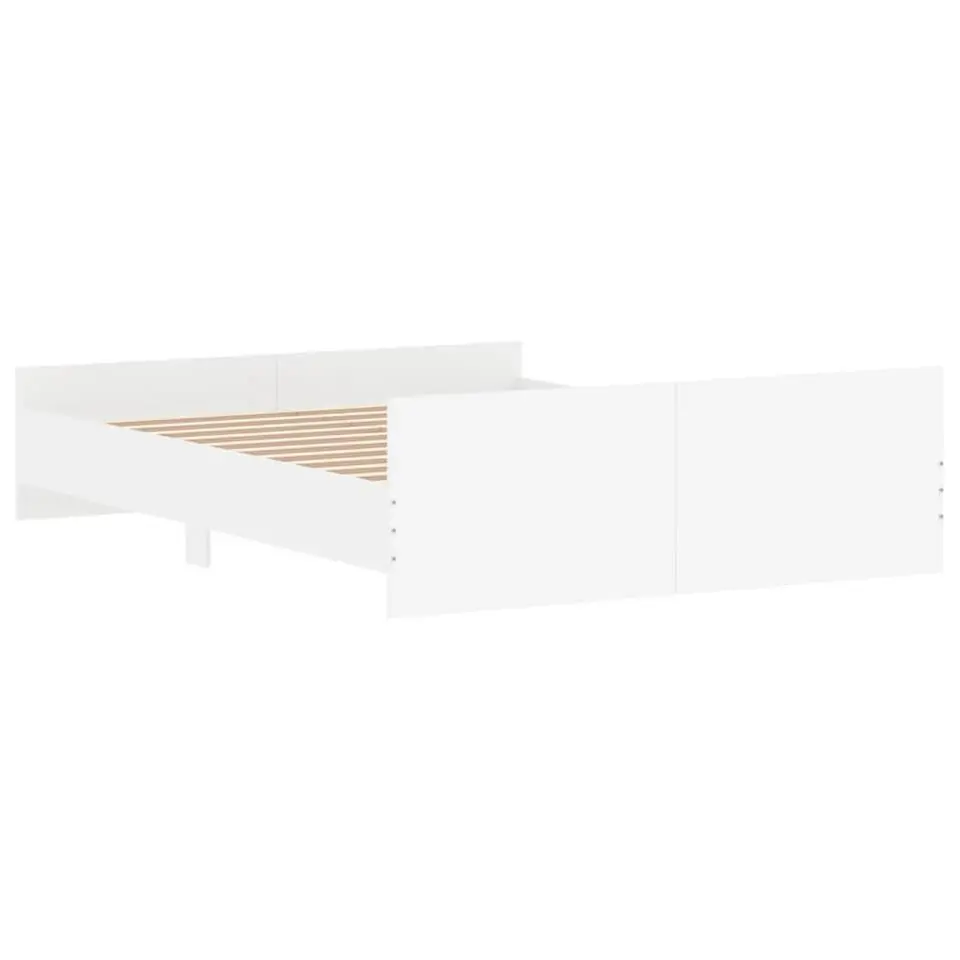 vidaXL - Bed frame met hoofd- en voeteneinde - Wit - 140x200 cm