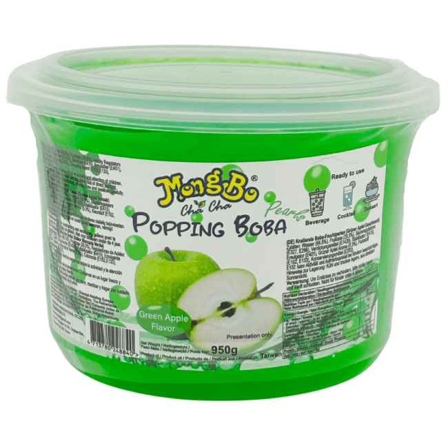 Mongbo Chacha Popping Boba Parels met Groene Appel Smaak 950g