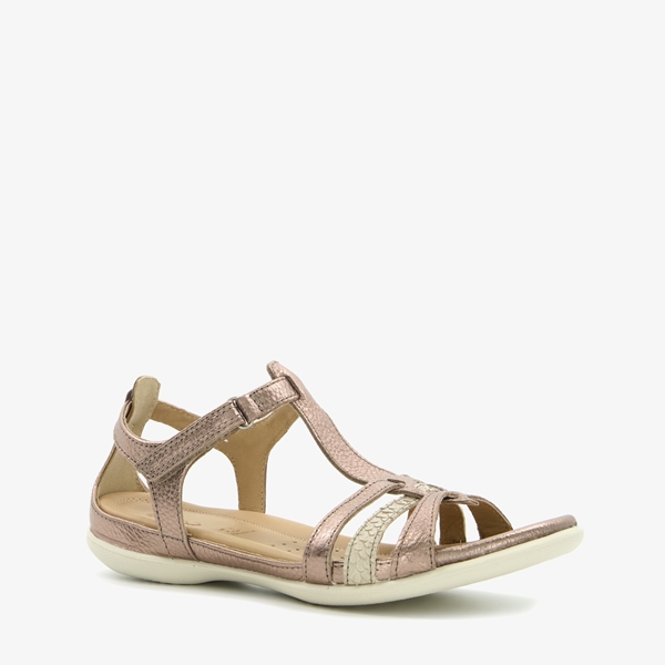 ECCO Flash leren dames sandalen beige/goud