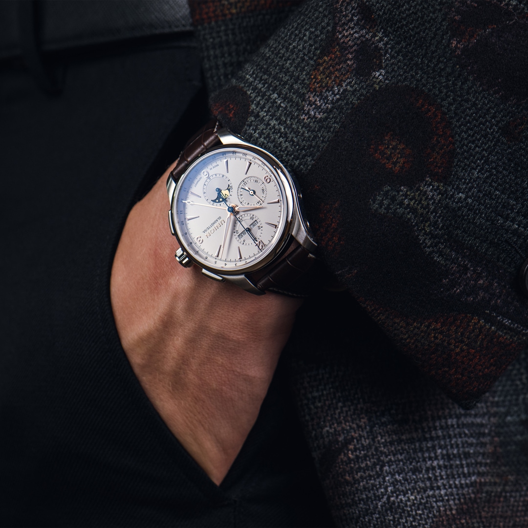 Union Glashütte Belisar Chronograph Mondphase Weiss 42mm