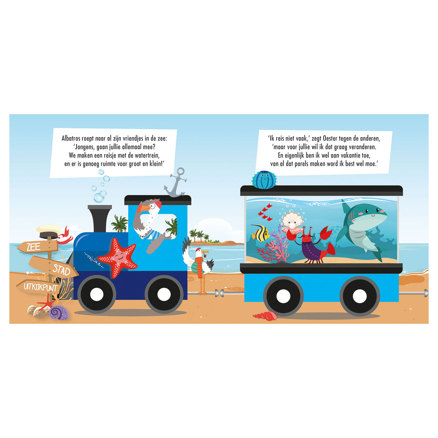 Boek en Puzzeltrein Dieren in het Water