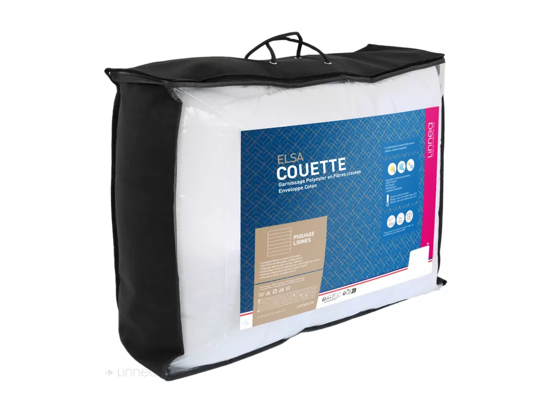 Couette 200x200 cm 4 saisons ELSA garnissage fibre polyester 200+300 = 500 g/m2