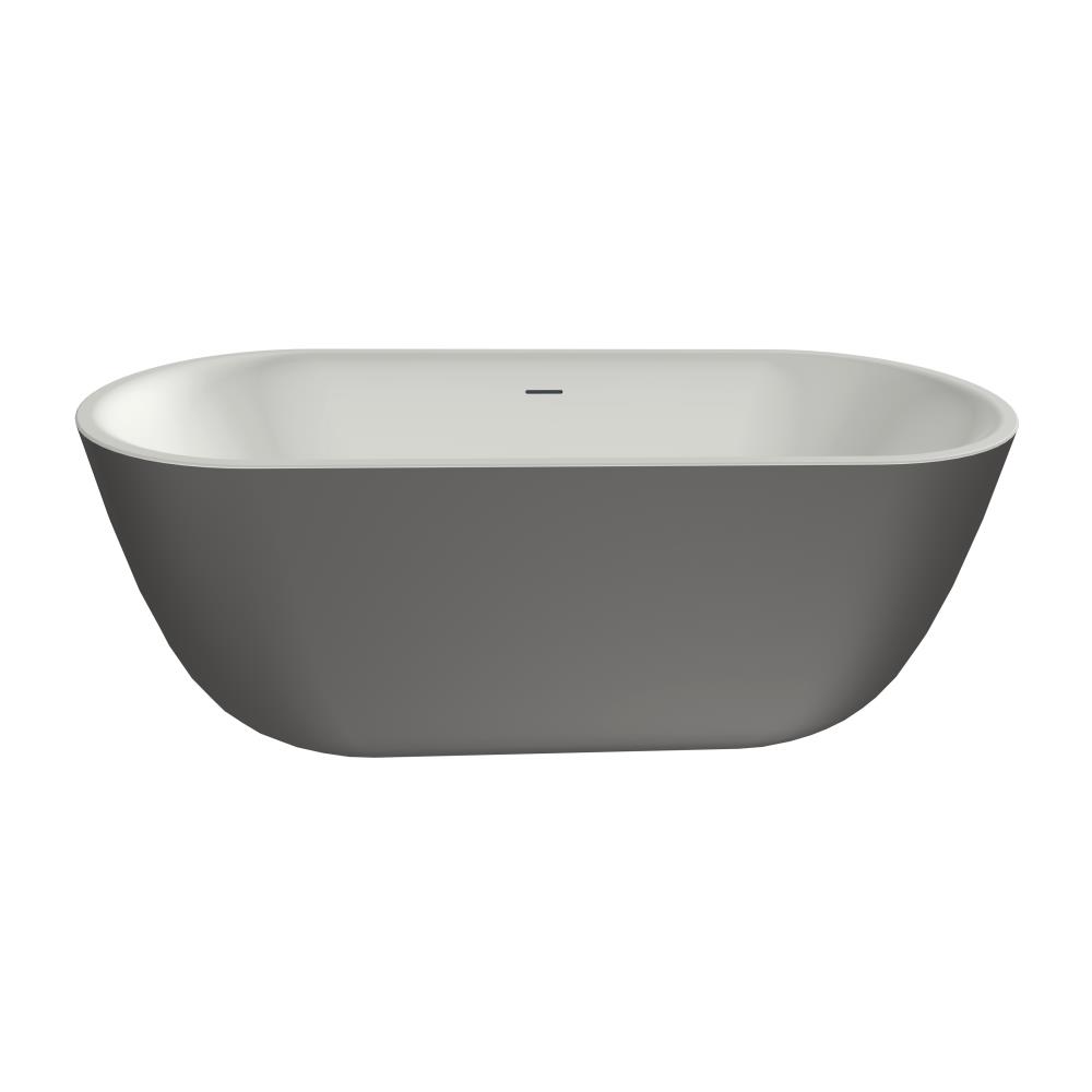 Xenz Humberto vrijstaand bad solid surface 170x70x65cm grafiet/wit