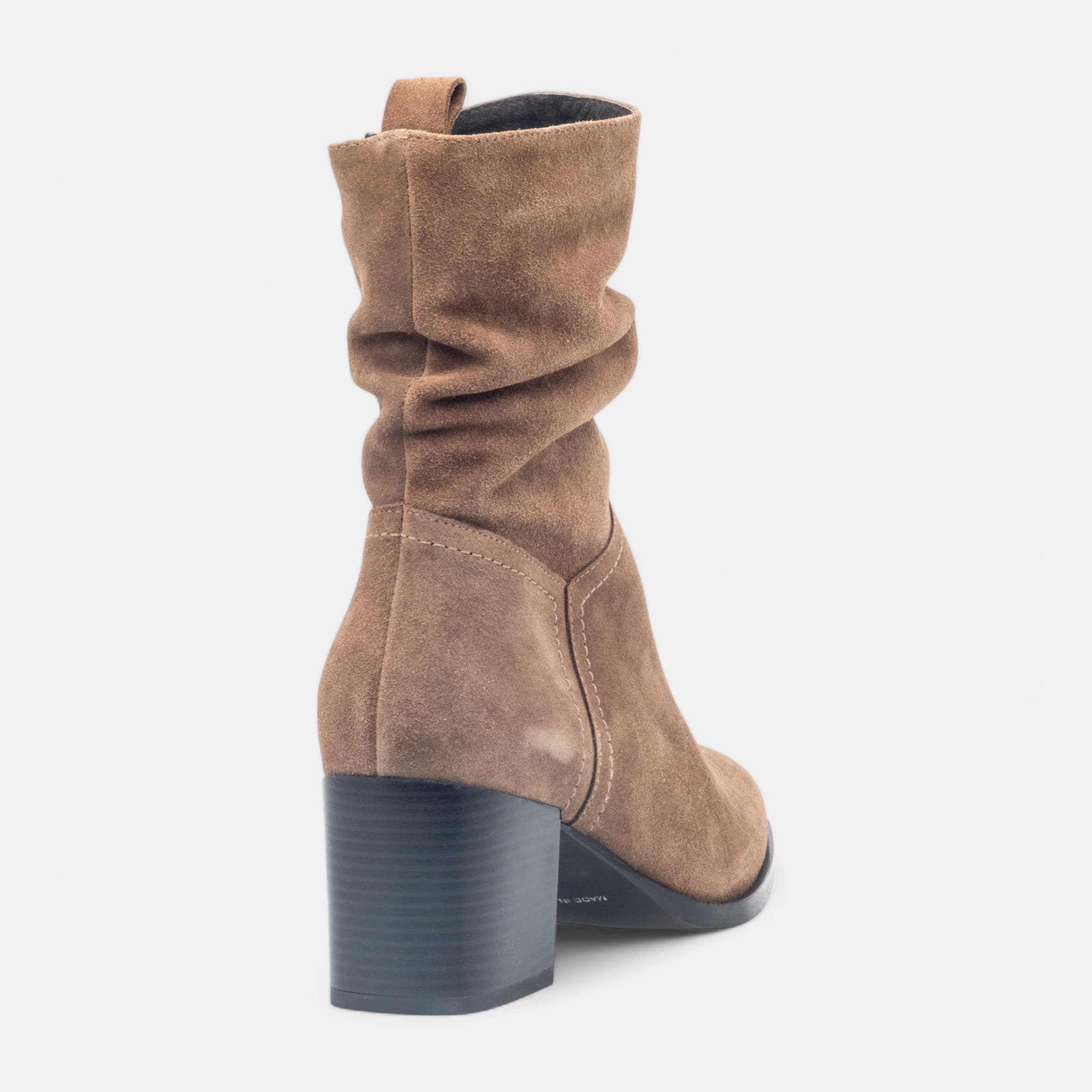 Bottines à talon Femme en cuir camel