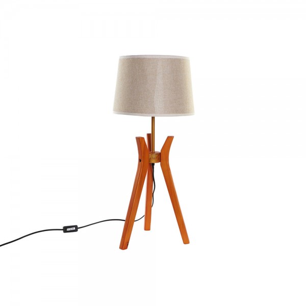 Lampe de bureau marron beige polyester bois 220 v 50 w