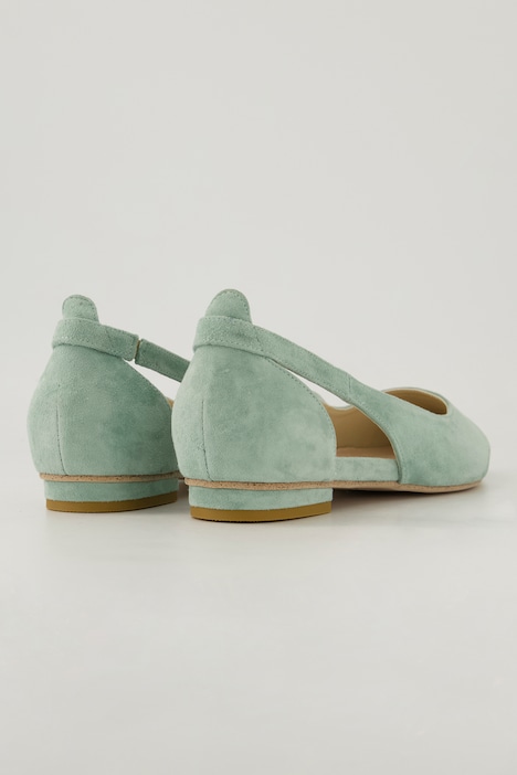 Leder-Ballerinas, Cut-Out, Weite H