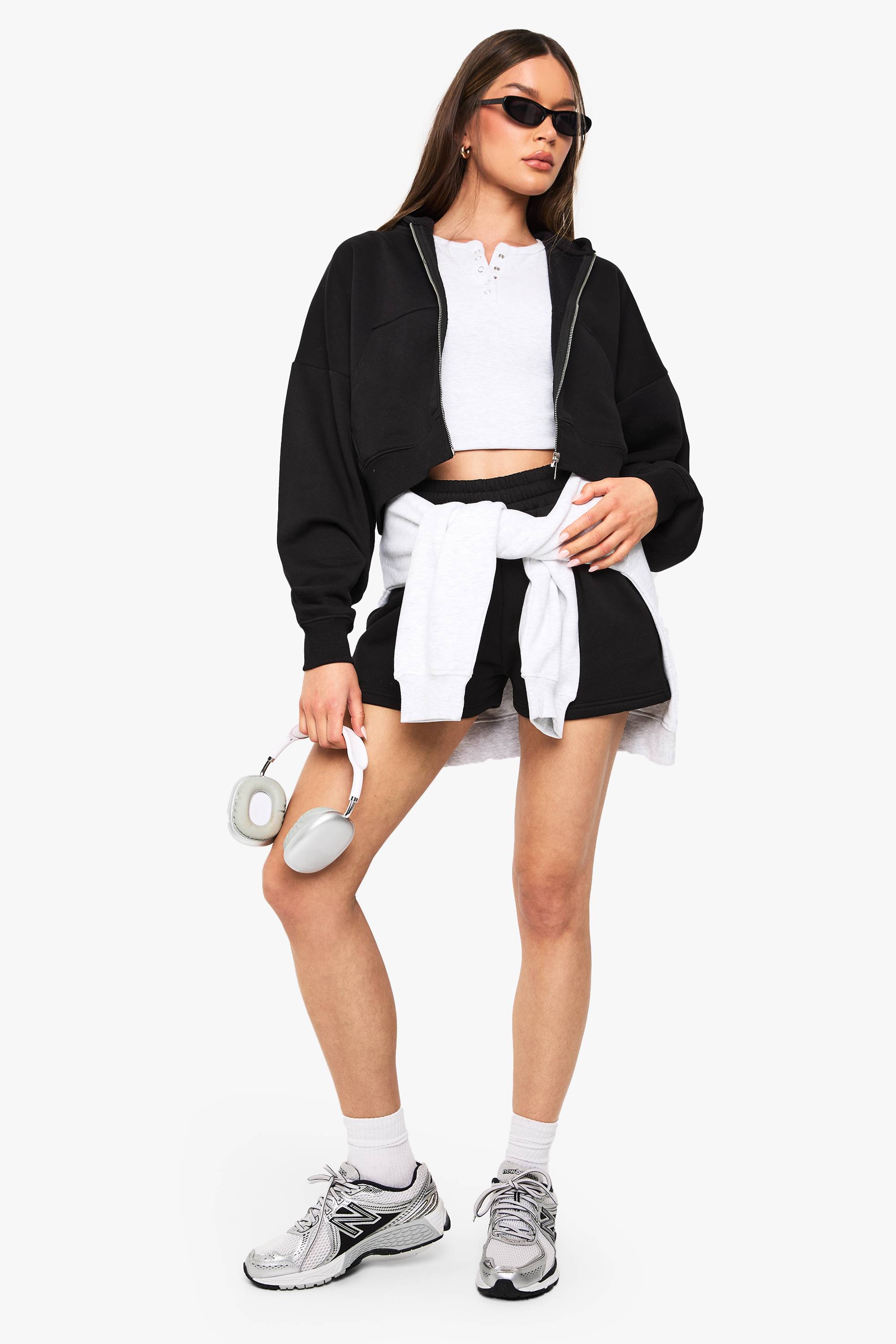 boohoo Sweat À Casynthétiqueche Oversize Boxy Avec Manches Ballon Et Fermeture Zippée
