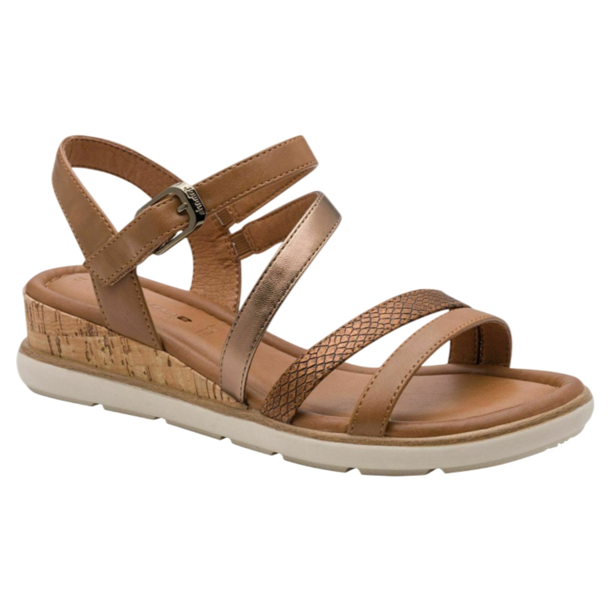 Flade sandaler, kvinder, cognac