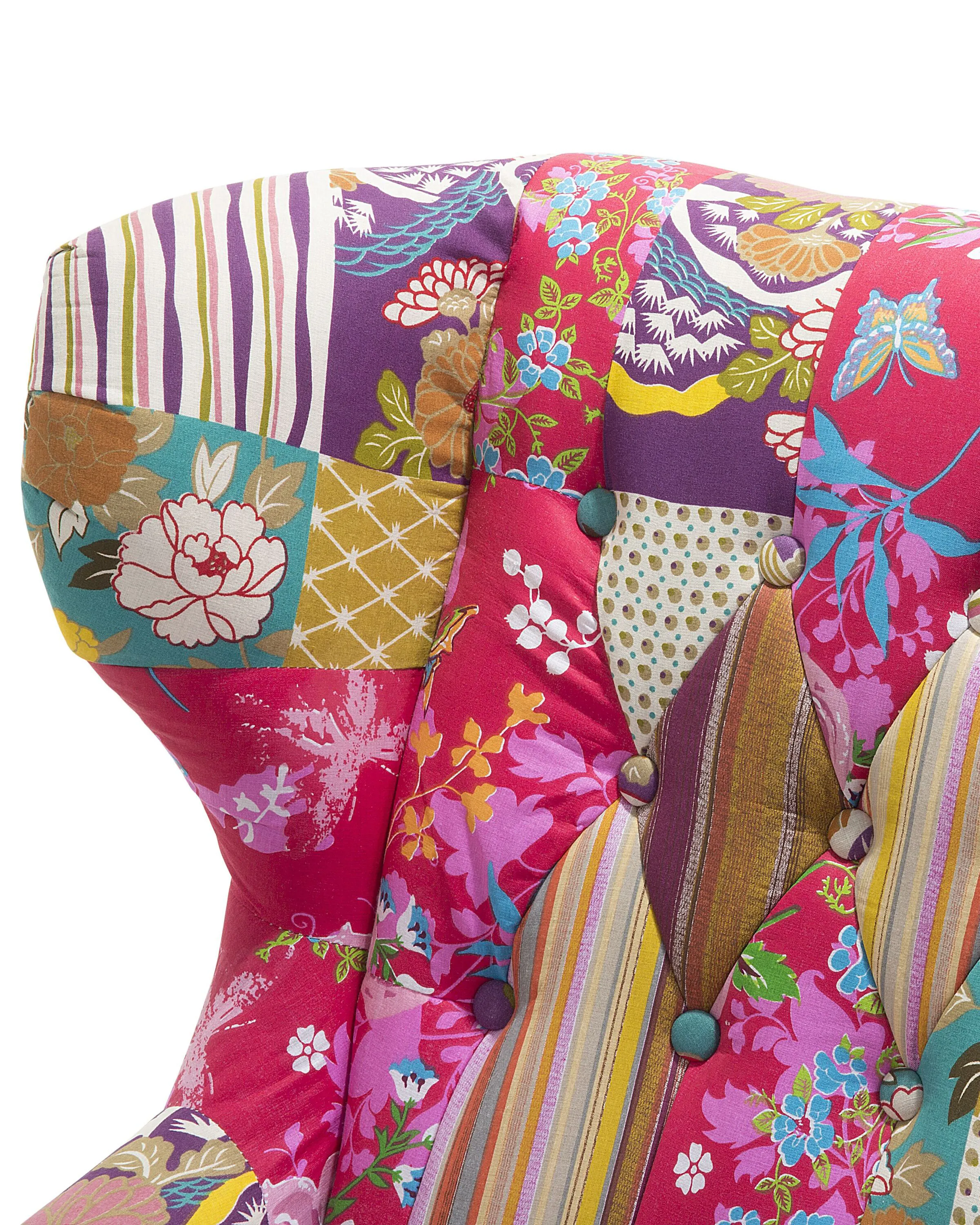 Oorfauteuil MOLDE Stof Fuchsia