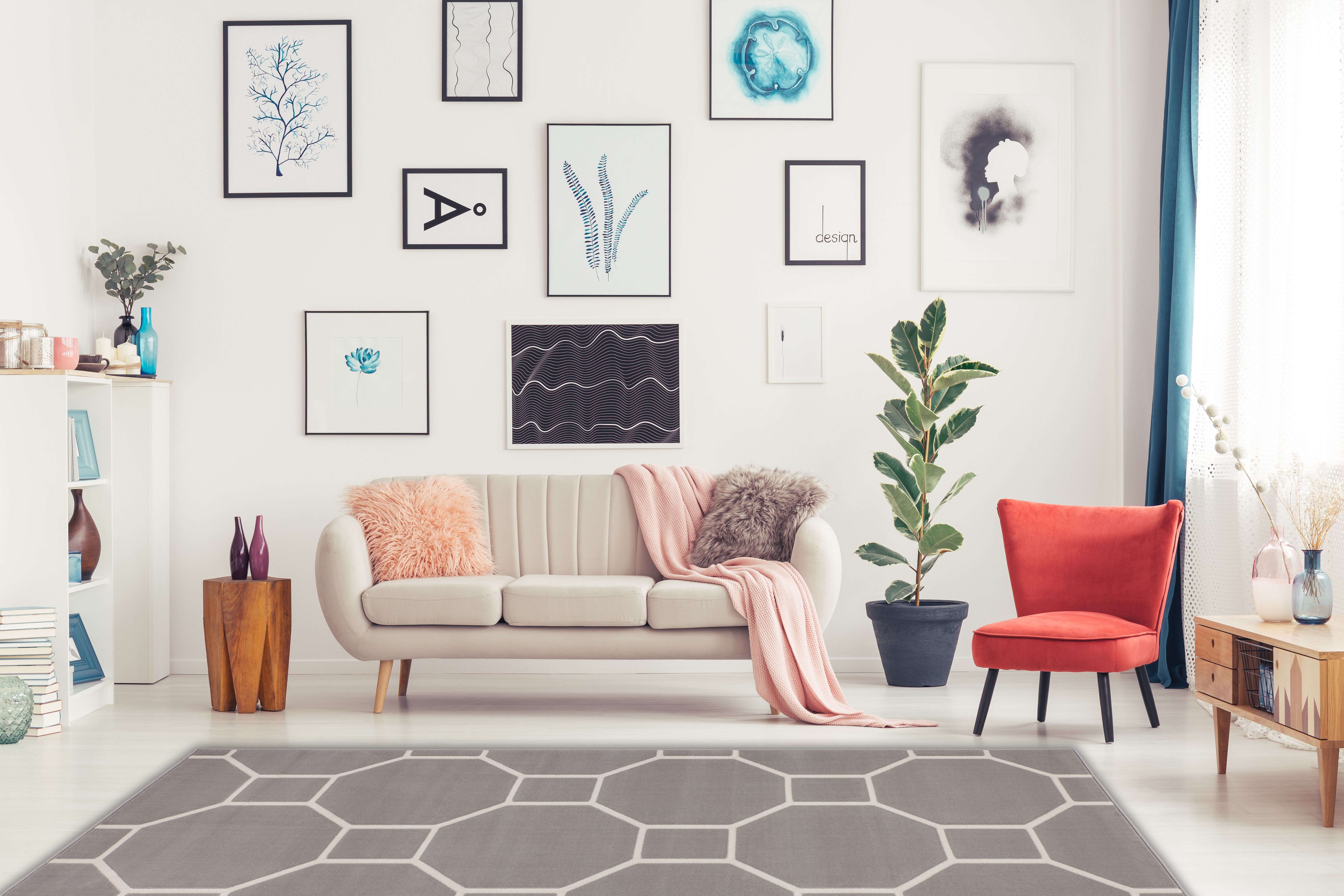 Vloerkleed 125 Taupe Ivoor Lina