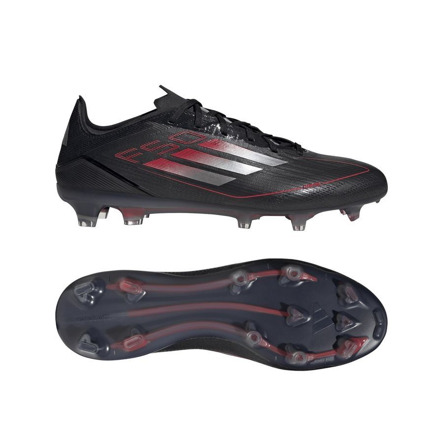 adidas F50 Pro FG Stealth Victory - Noir/Argenté/Lucid Red