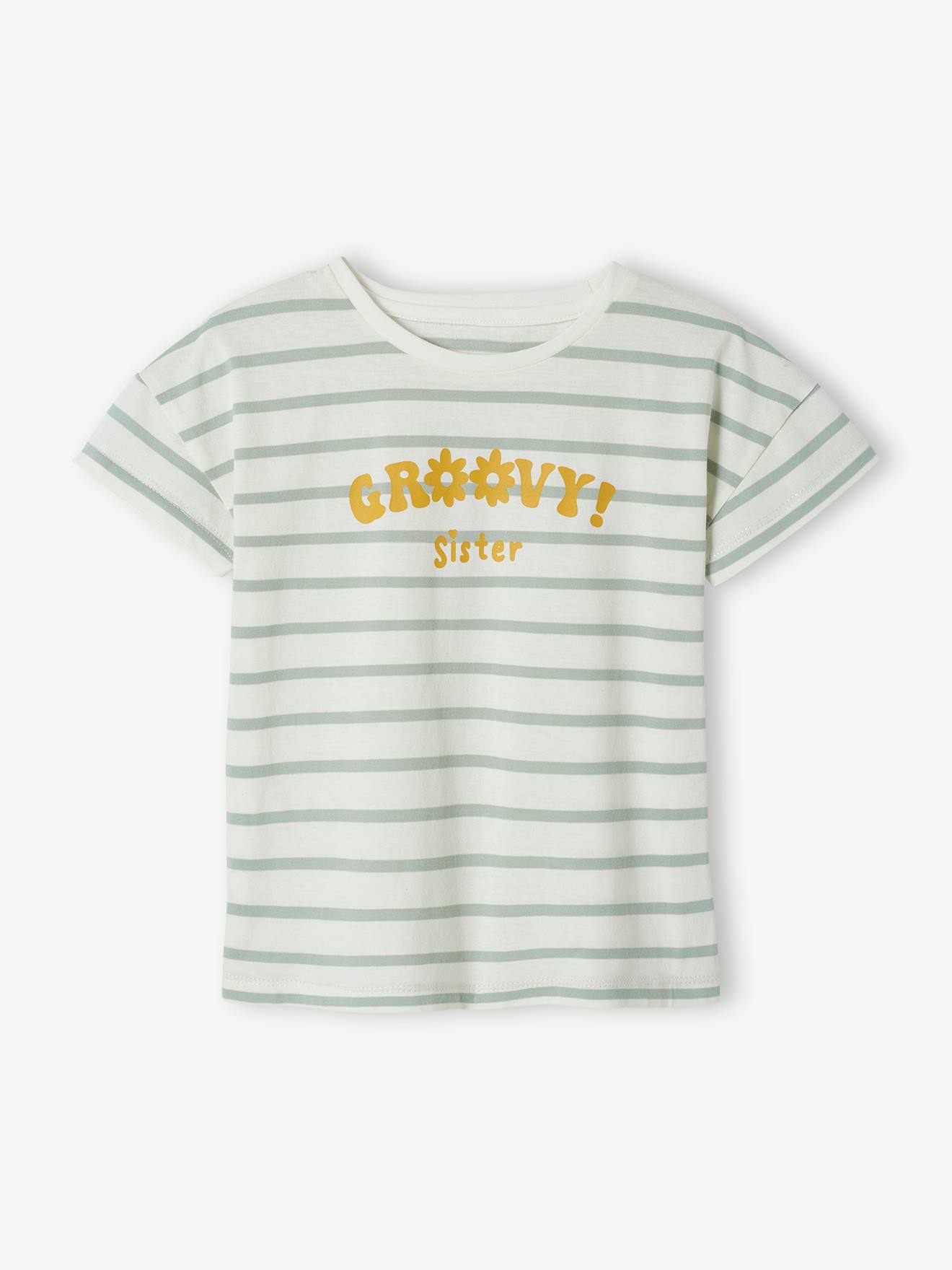 Conjunto de camiseta e saia de chiffon de algodão para menina da Clay