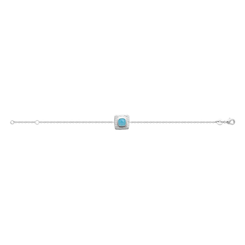 Bracelet Femme - Argent 925 - Agate - Longueur : 18 cm