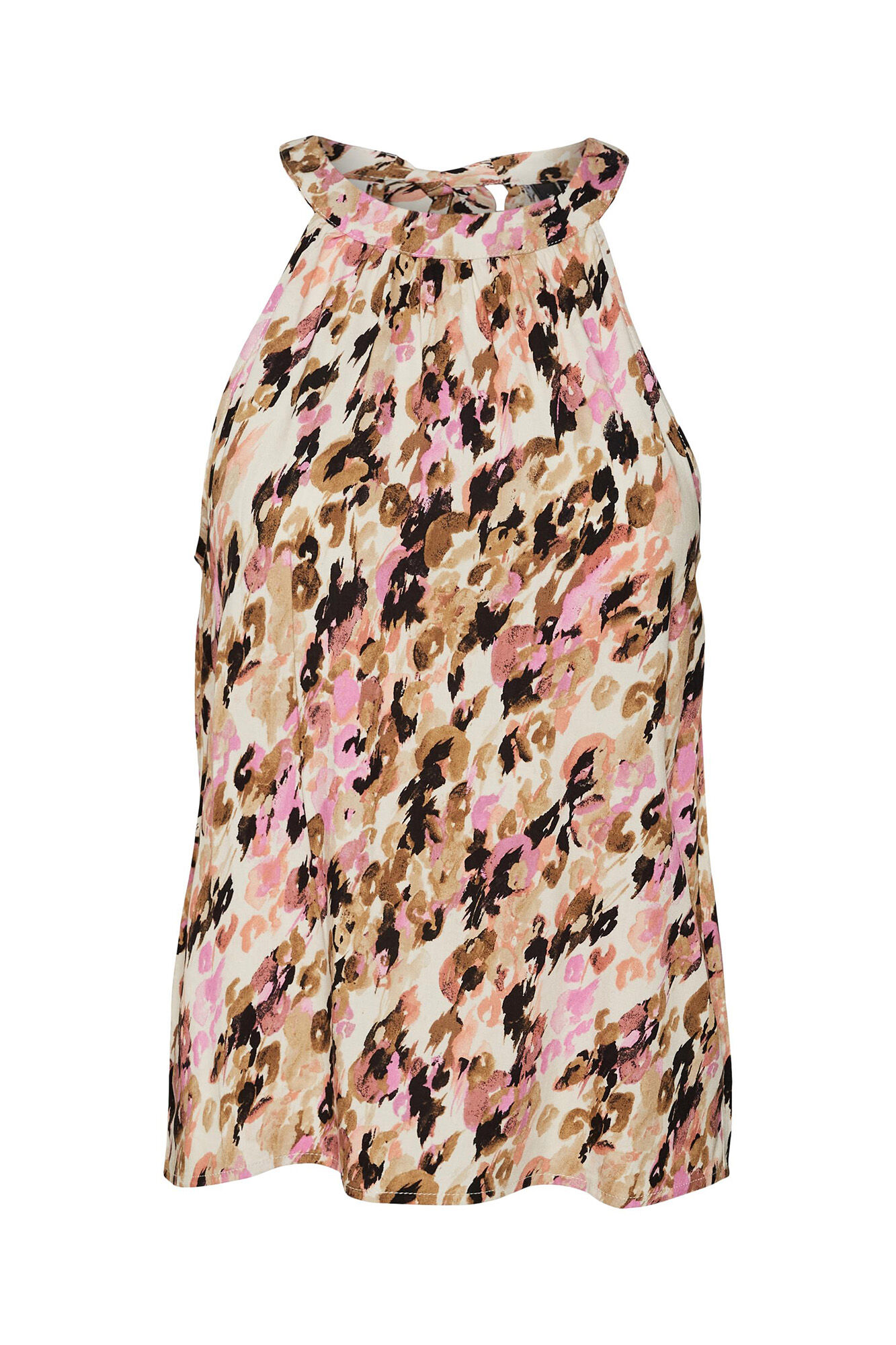 Blusa sem mangas com decote halter - Marrom