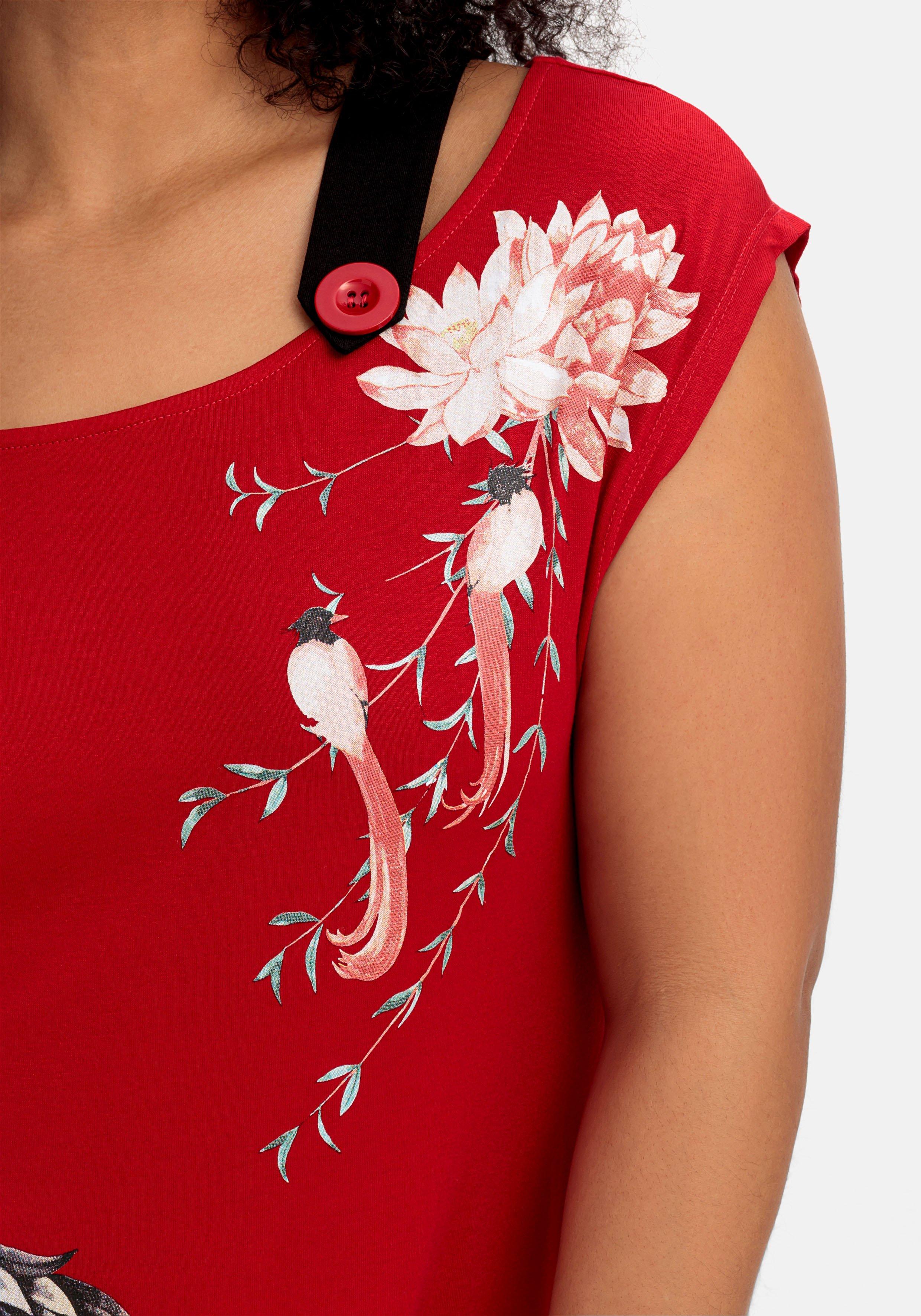 Longshirt mit Trägern und Blumendruck