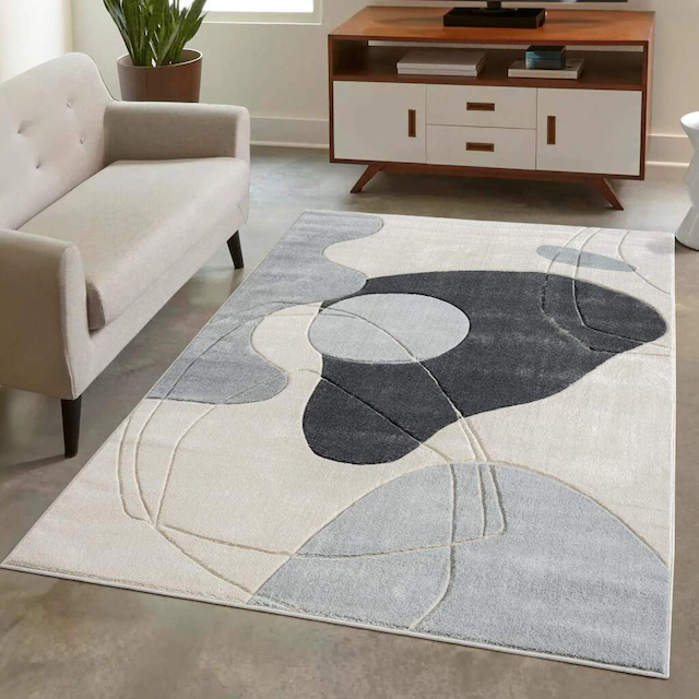 Carpet City Teppich »BONITO 7158« rechteckig 11 mm Höhe Läufer, Flachflor, Hochtief-Muster/ 3D-Effekt, Geo-Muster, Wohnzimmer