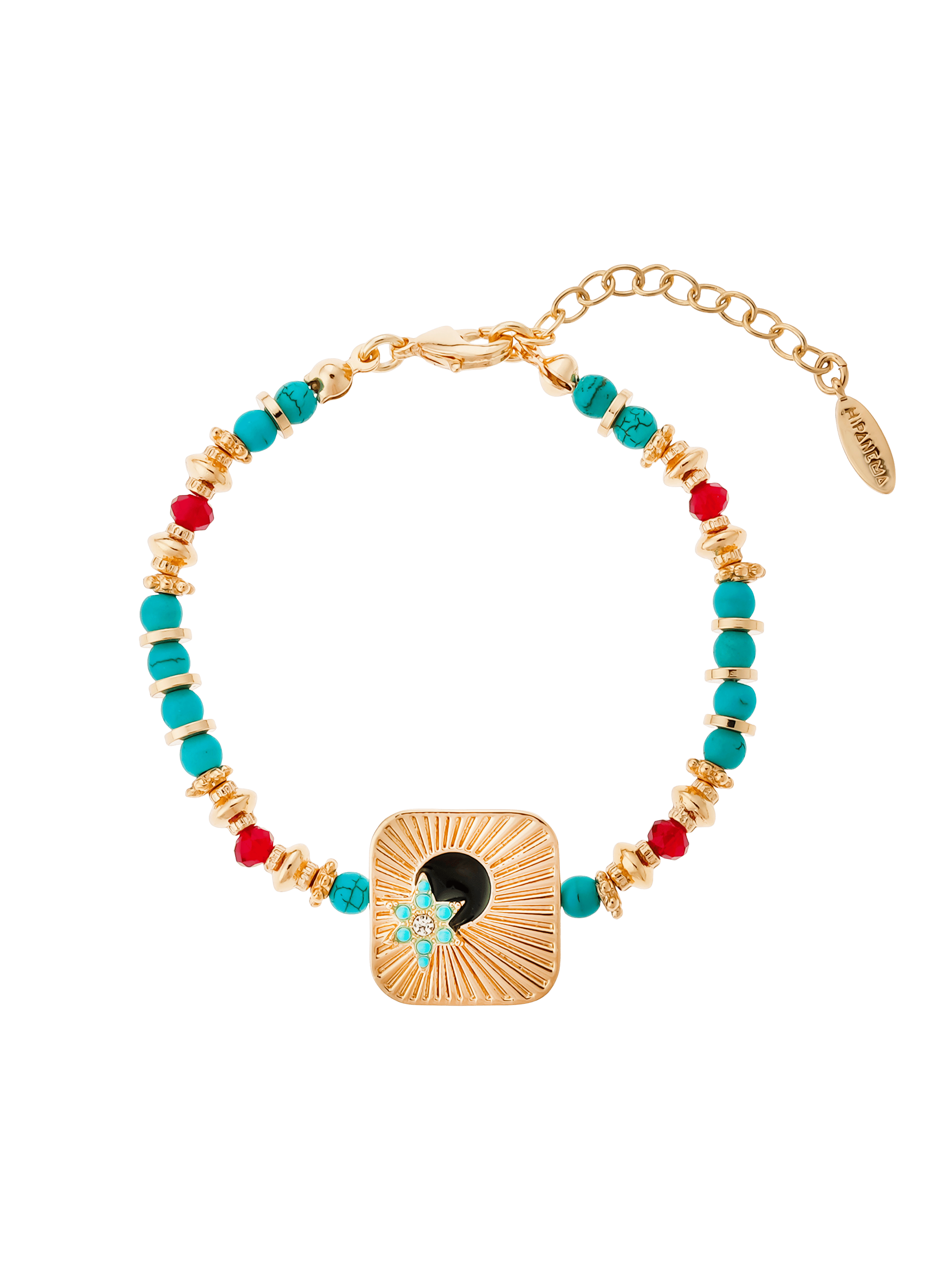 TOUTANK - Bracelet en perles avec pendentif | Bleu