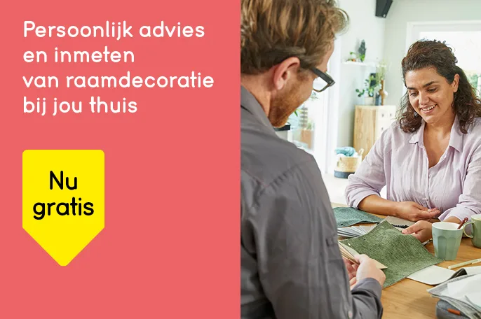 Laat je adviseren over je gordijnen, jaloezieën, rolgordijnen of vouwgordijnen