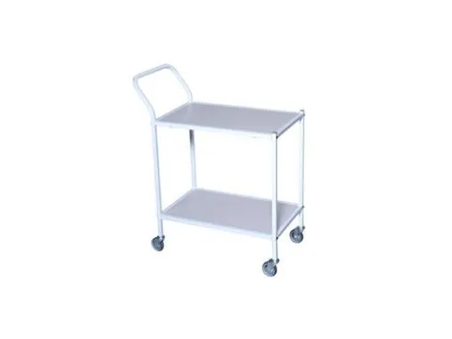 Serveringsvogn 75x39x71 cm med Håndtag Lille 2 hylder Pulverlakeret stål,stk
