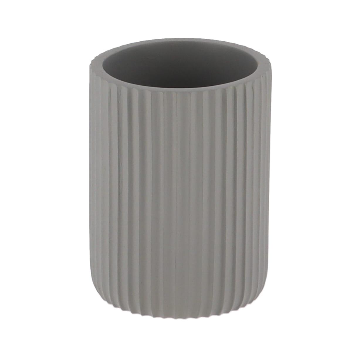 GOBELET STRIE ARRONDI POLYRESINE GRIS