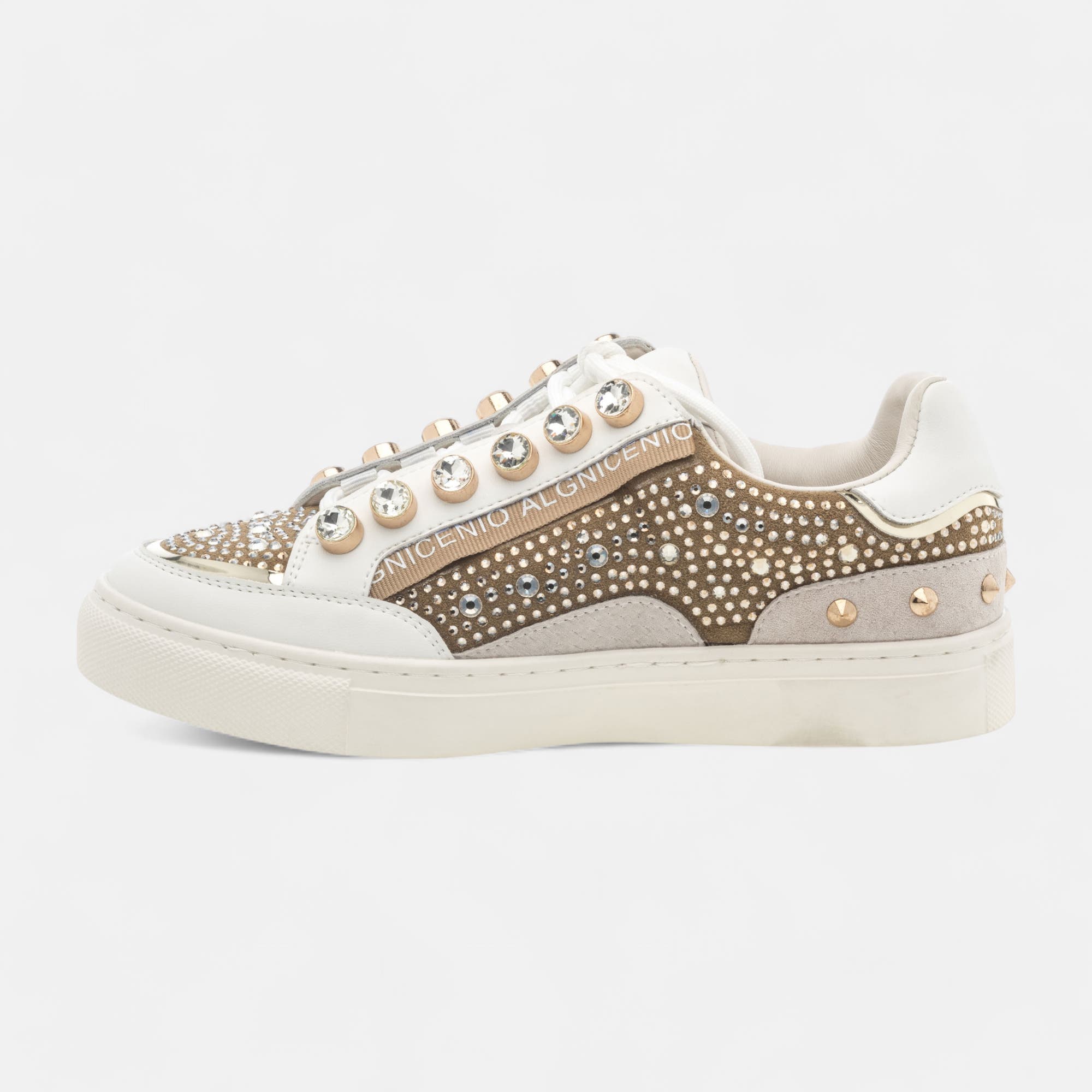 Baskets basses Femme en cuir beige